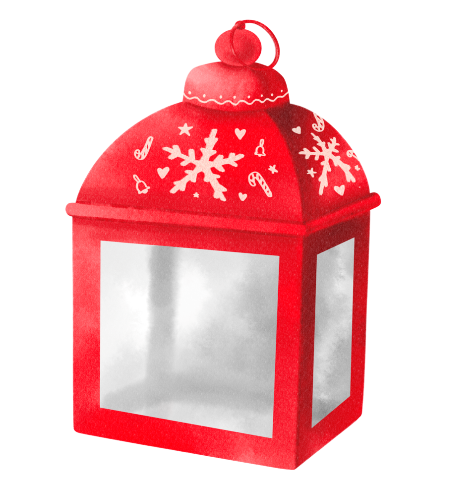 Christmas lantern illustrations watercolor styles png