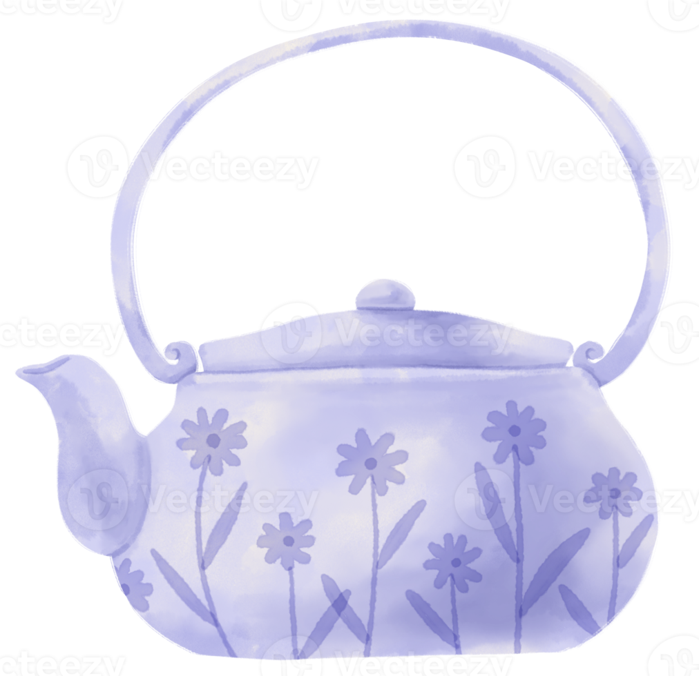 Teapot watercolor illustration png