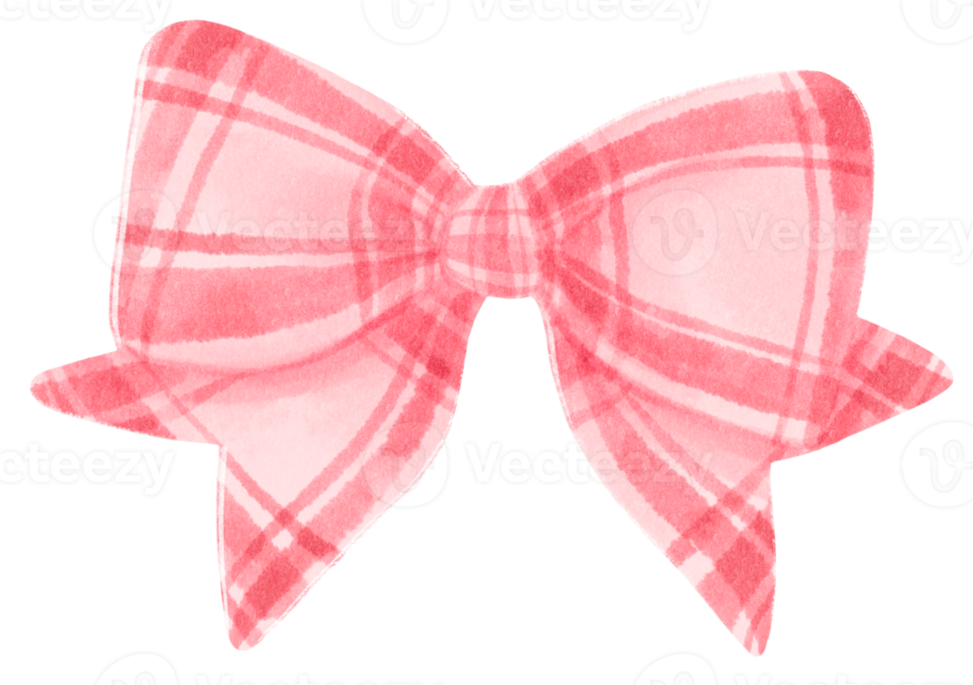 Checkered Pink gift ribbon bow illustrations hand painted watercolor styles png