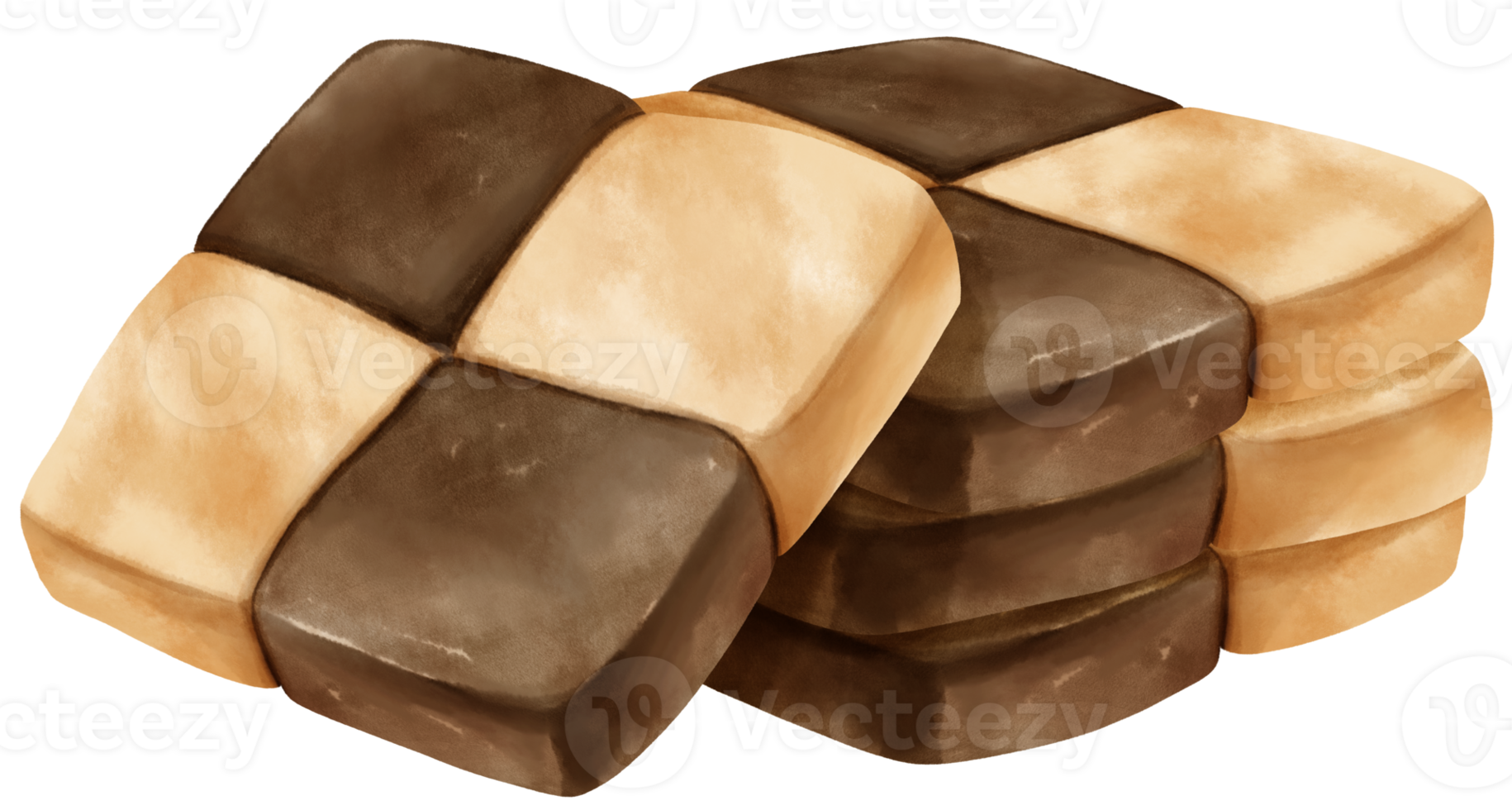 Watercolor cookies illustration png