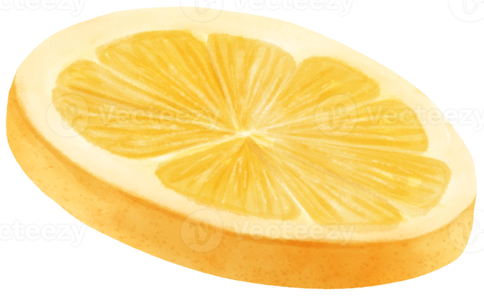 fatia de fruta limão aquarela png