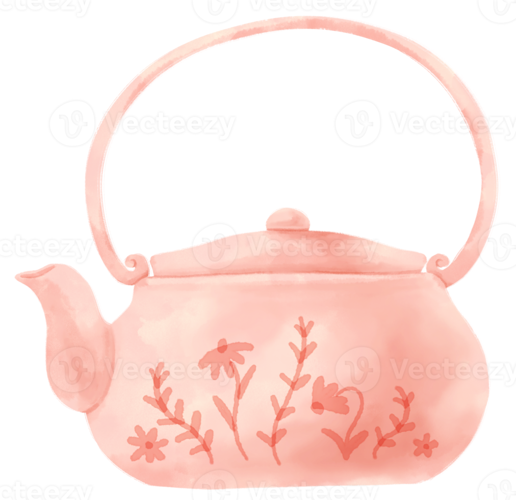 Teapot watercolor illustration png