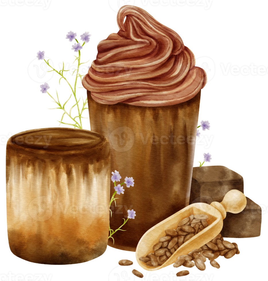 chocolate drink composition watercolor png