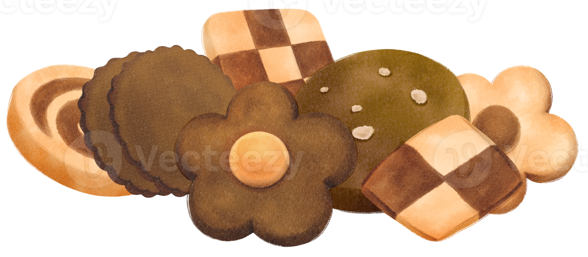 ilustração de biscoitos em aquarela png