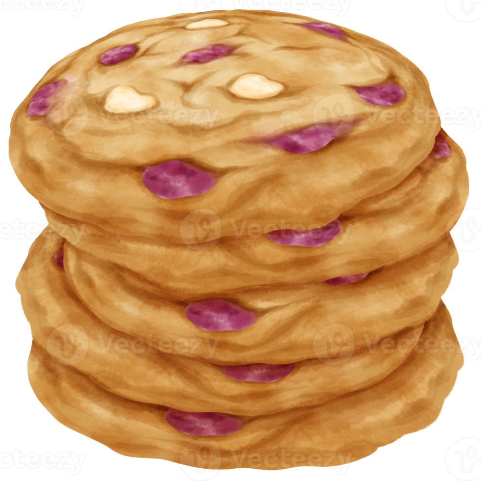 Watercolor cookies illustration png