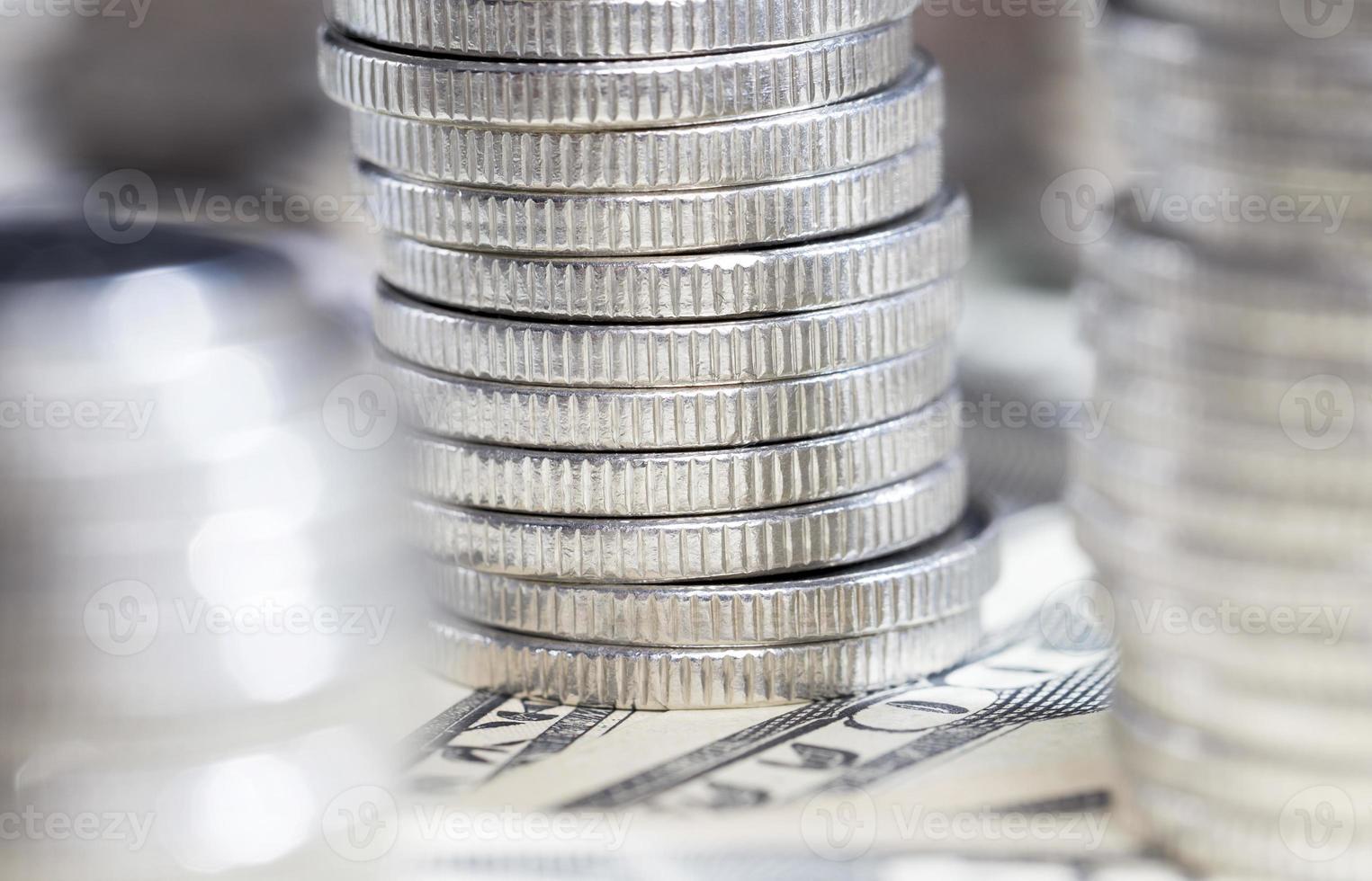 silver coins, close up photo