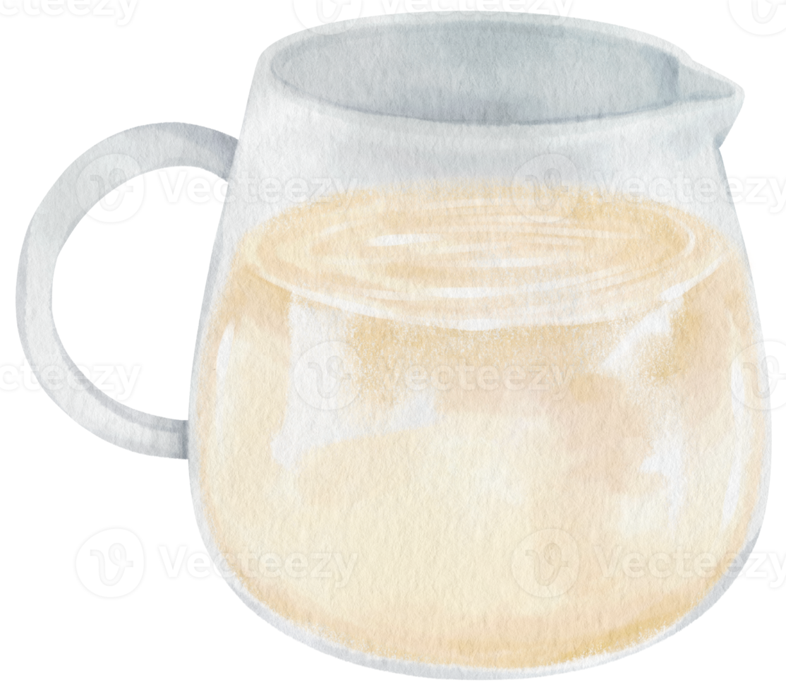 Jug with milk watercolor illustration png