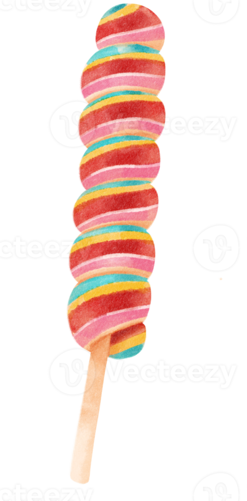 Stick candy illustration watercolor style png