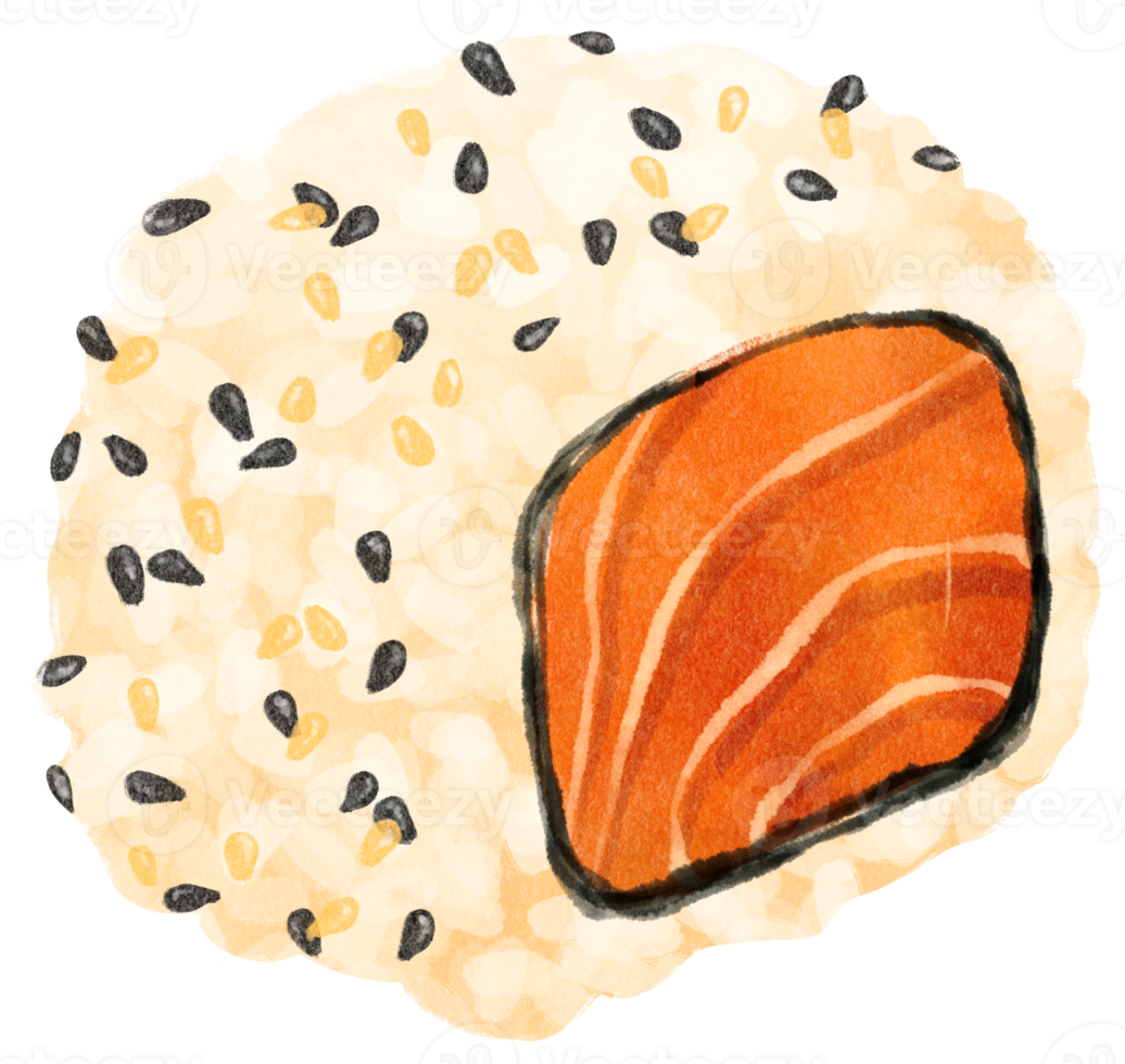 sushi akvarell illustration png