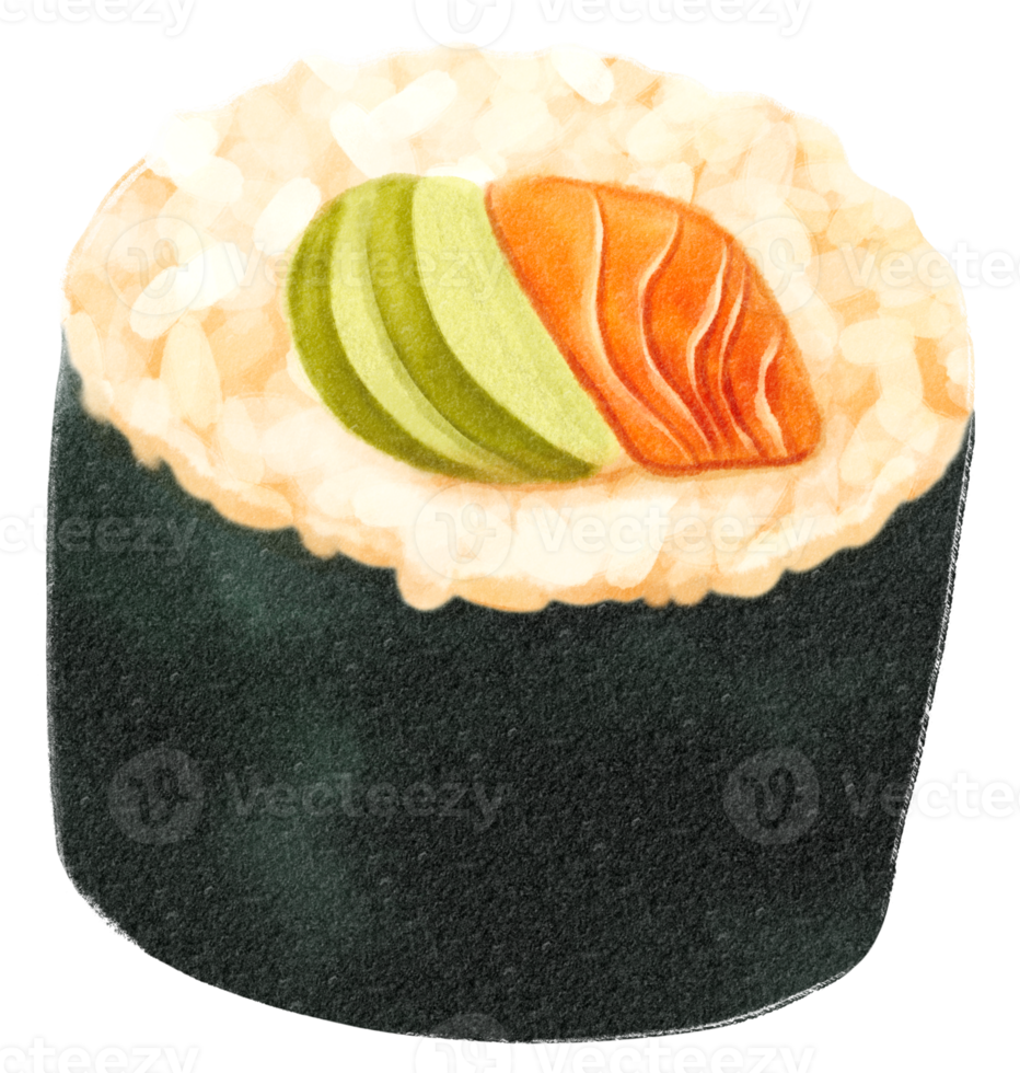 Sushi-Aquarell-Illustration png