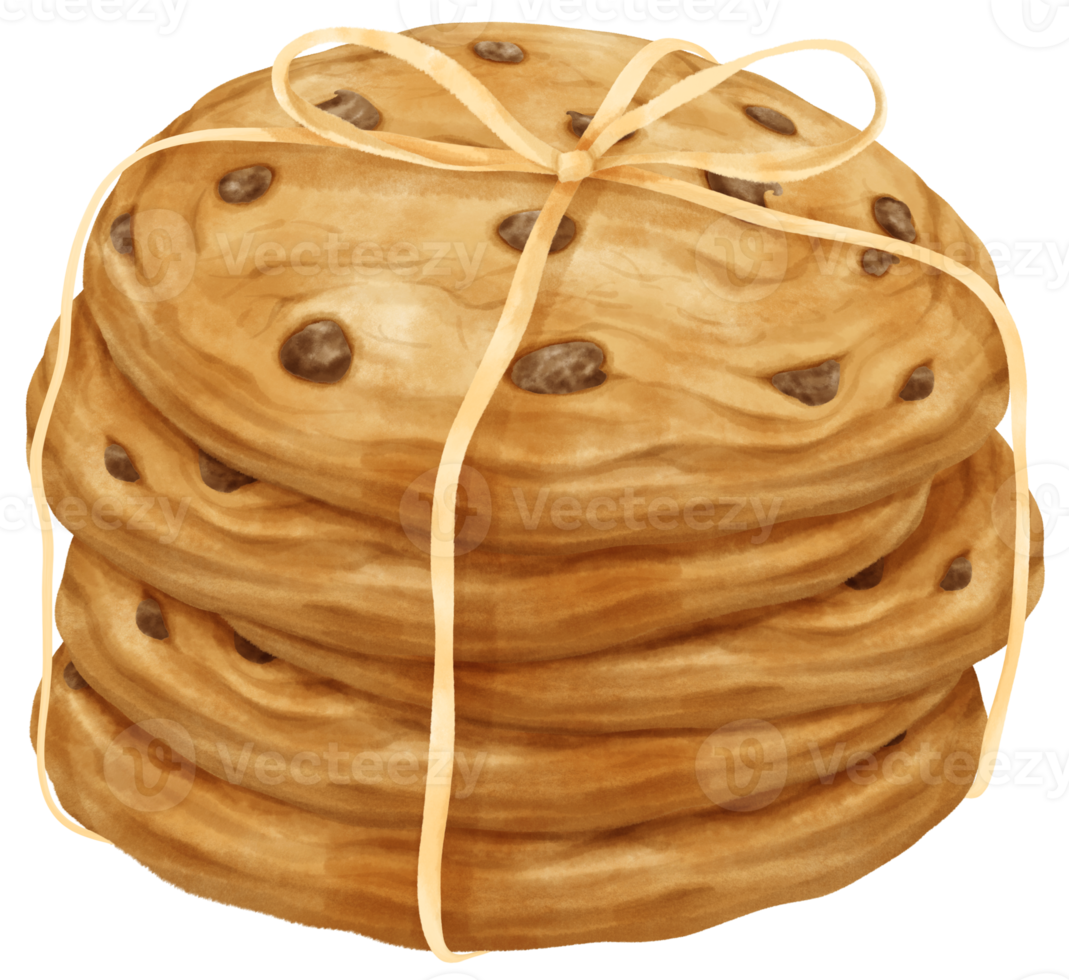 illustrazione di biscotti con gocce di cioccolato dell'acquerello png