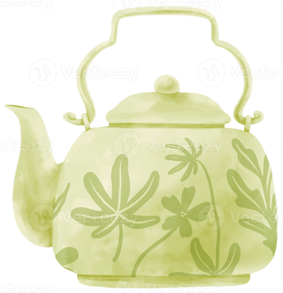 Teapot watercolor illustration png