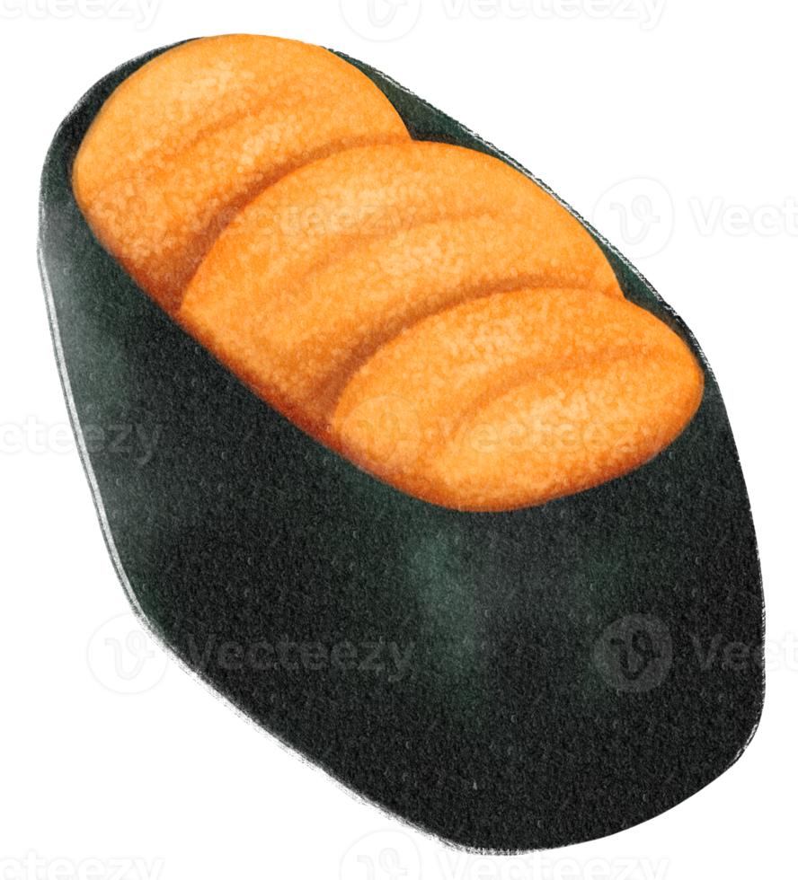Sushi watercolor illustration png
