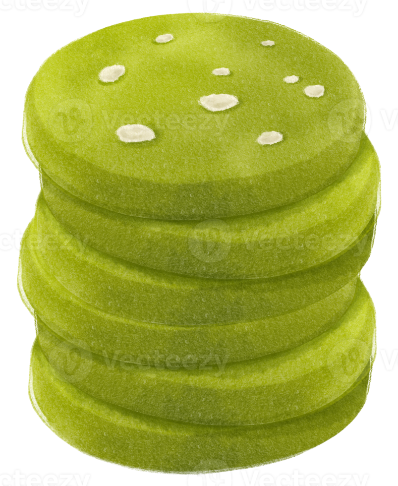 Watercolor matcha cookies illustration png