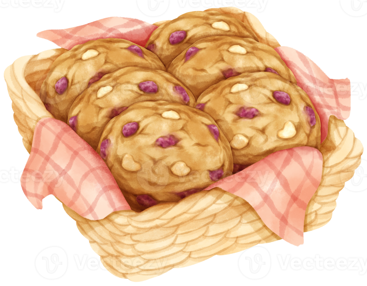 watercolor basket of cookies png