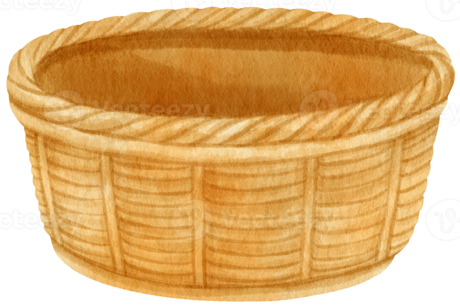 Watercolor wicker basket illustration png