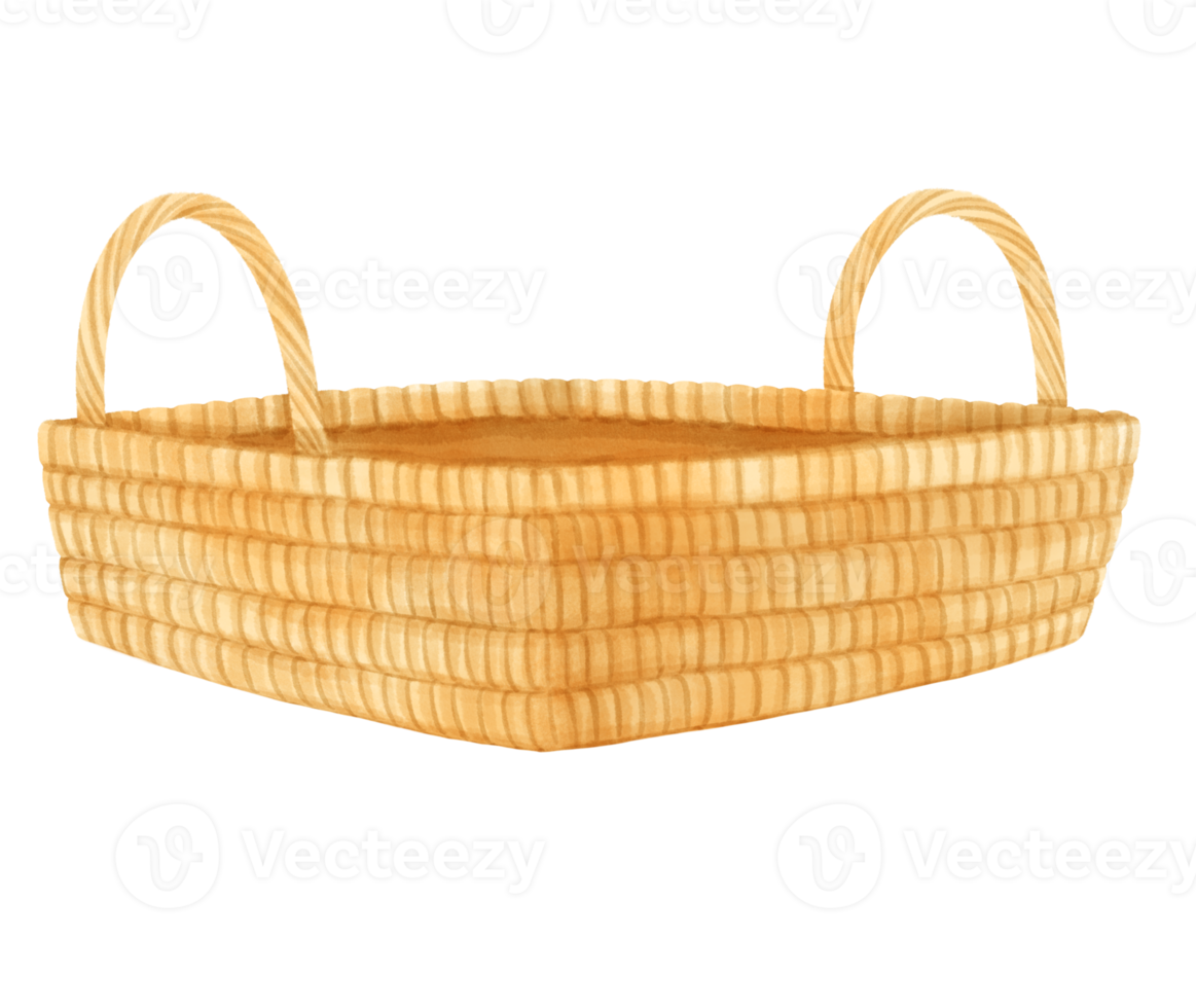 illustrazione del cesto di vimini dell'acquerello png