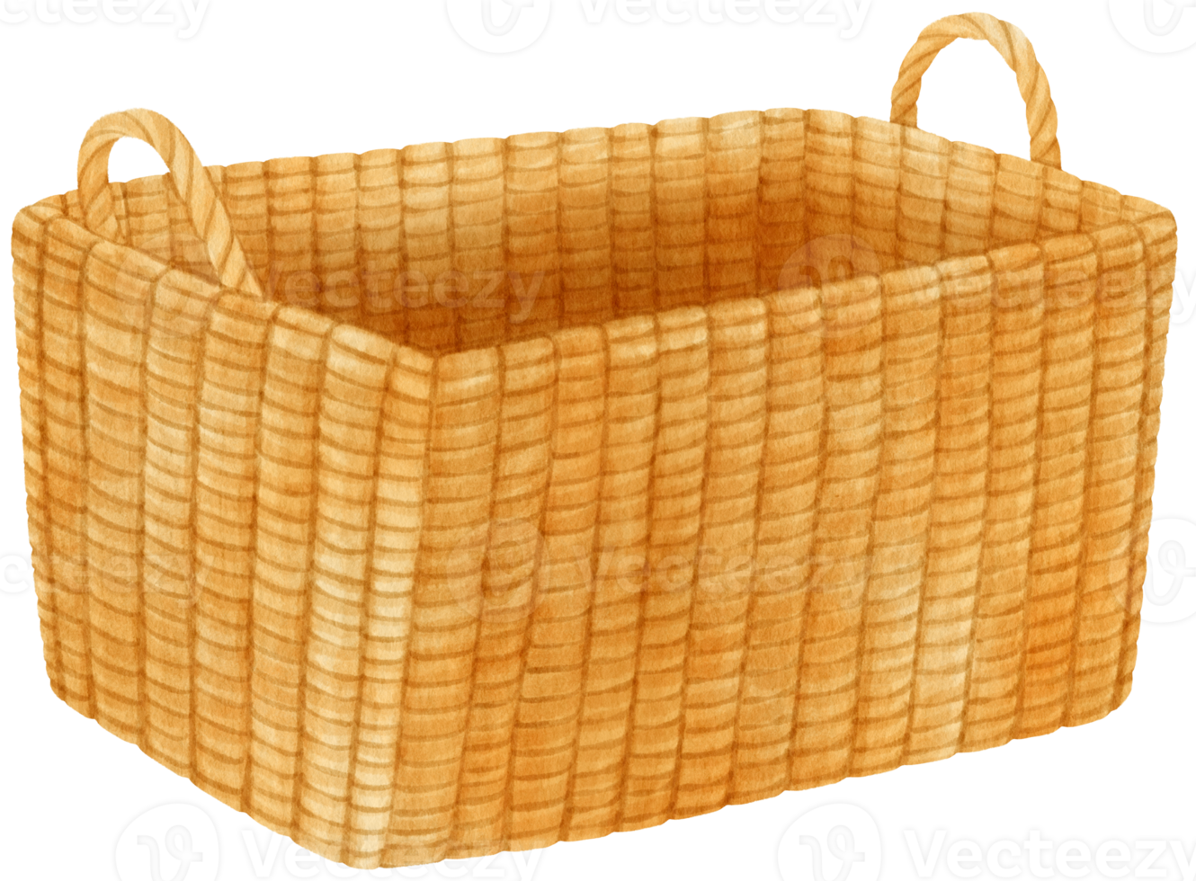 Watercolor wicker basket illustration png