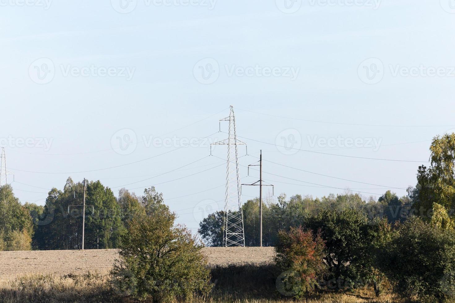 High-voltage power poles photo