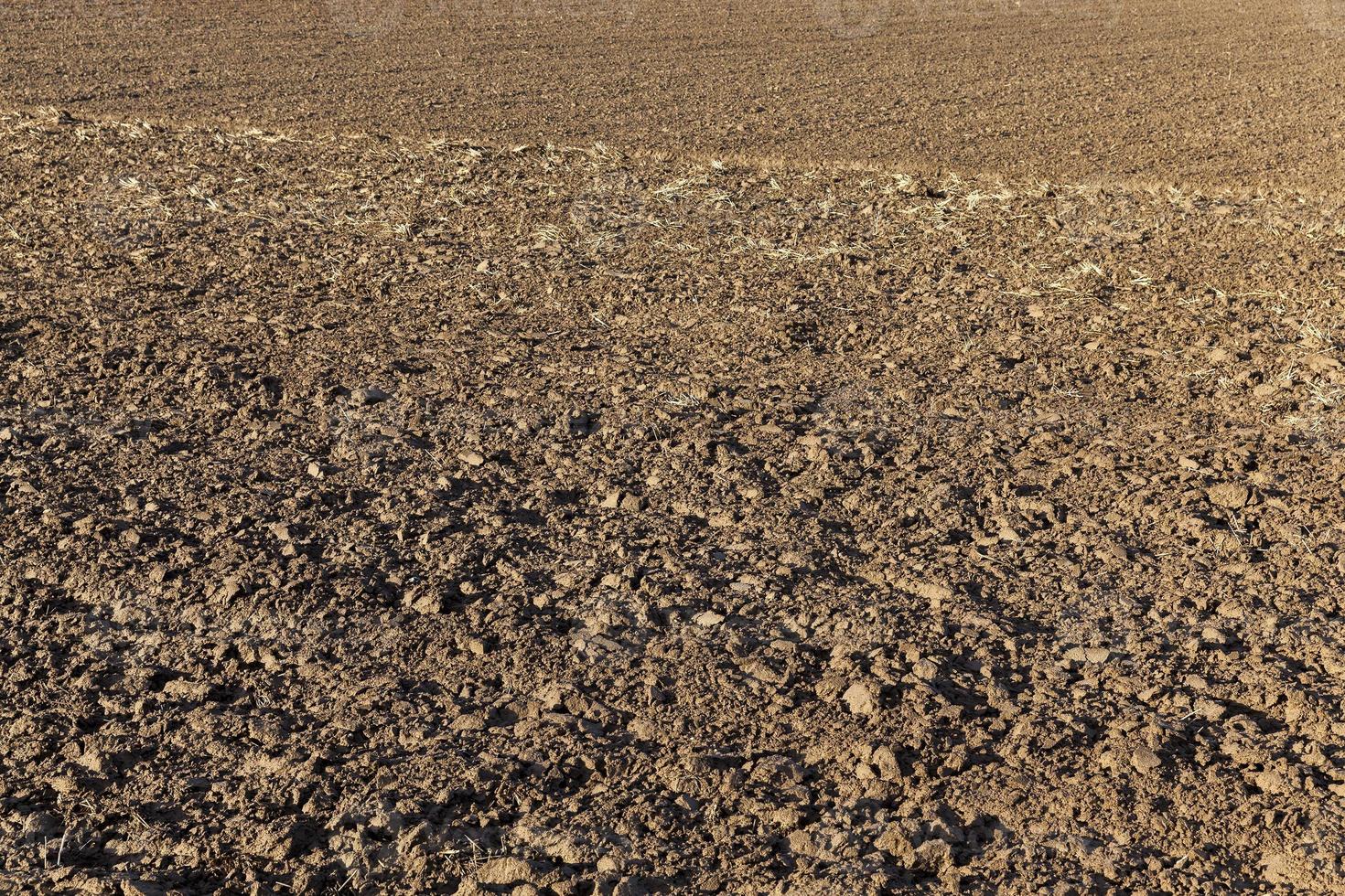 plowed soil is cultivated photo