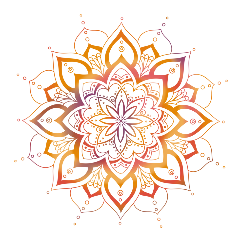 patrón geométrico de mandalas, mandala cálida, flor de la vida del arco iris con loto, flor de la vida en loto png