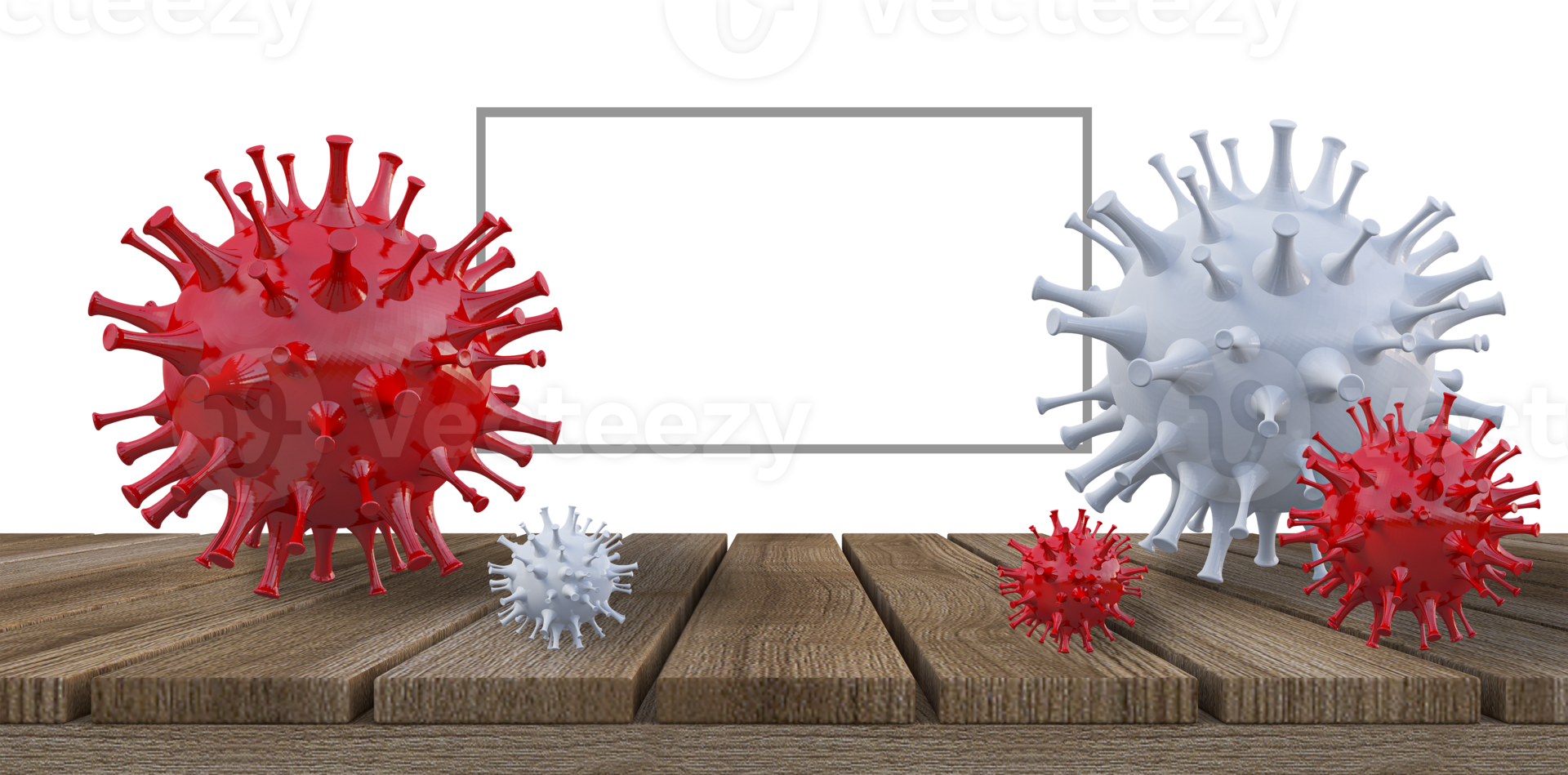 3d rendering of simple covid-19 virus model png