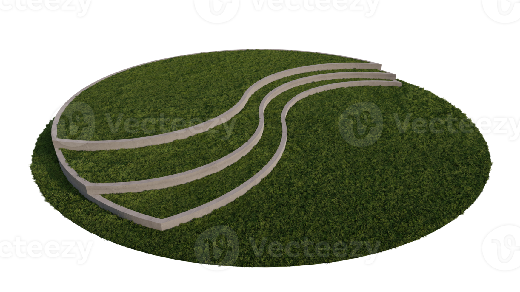 3ds rendering image of stage on grasses field. png
