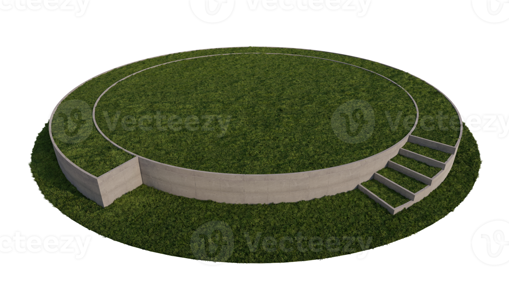 3ds rendering image of stage on grasses field. png