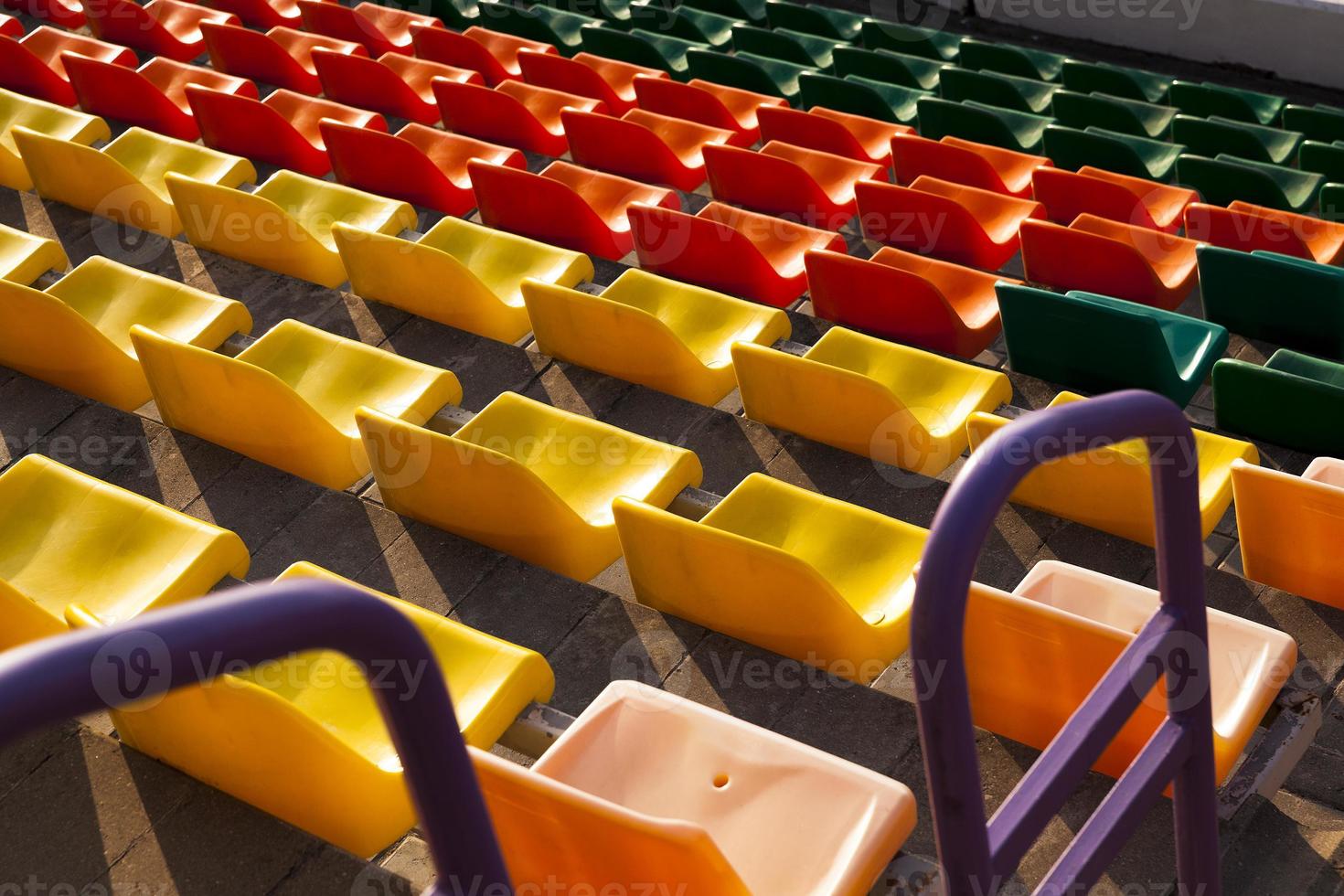 Plastic seat at the stadium photo