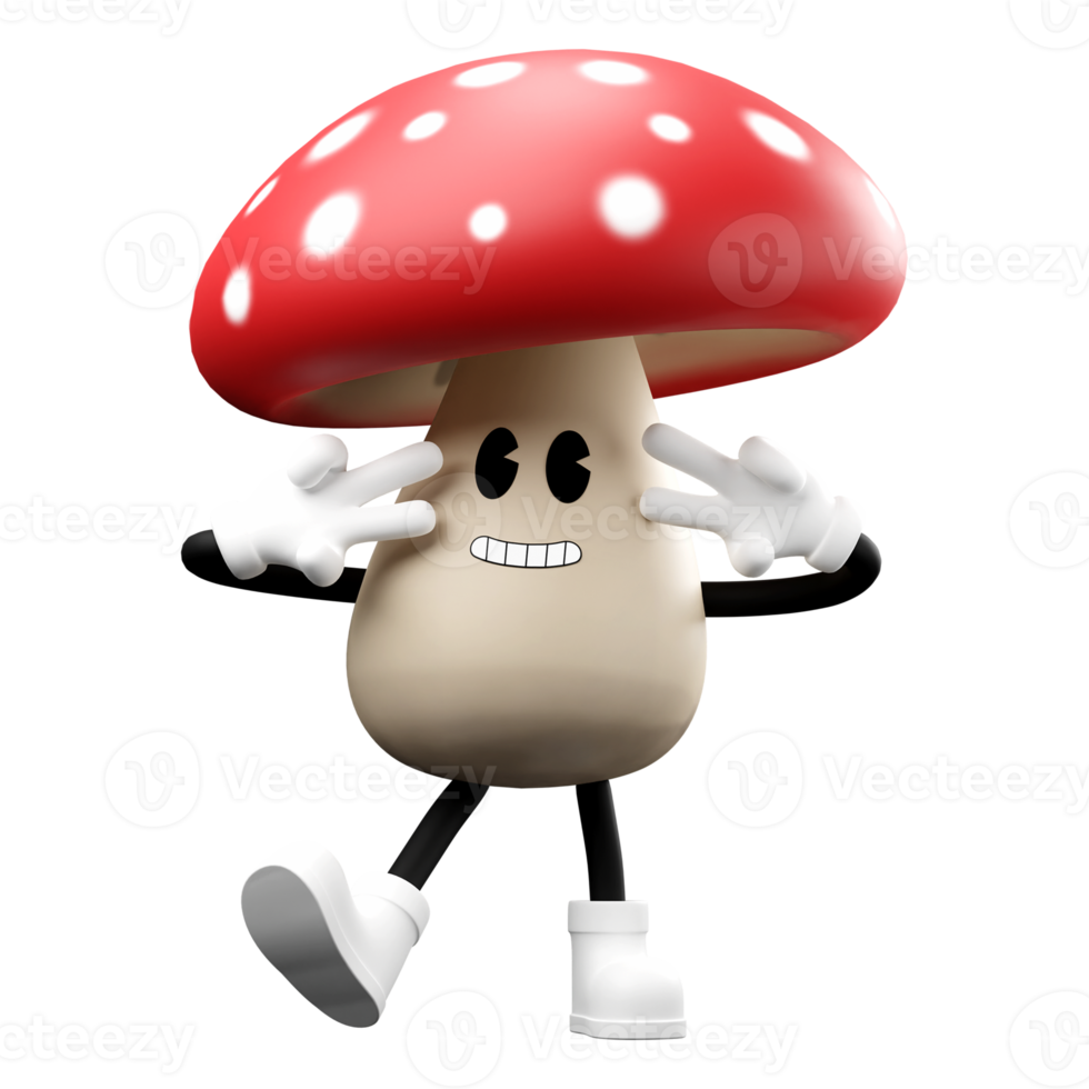 3d doodle cartoon paddestoel png