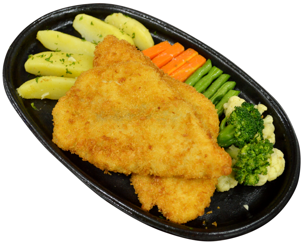 chicken fillet with vegetables on the plate png