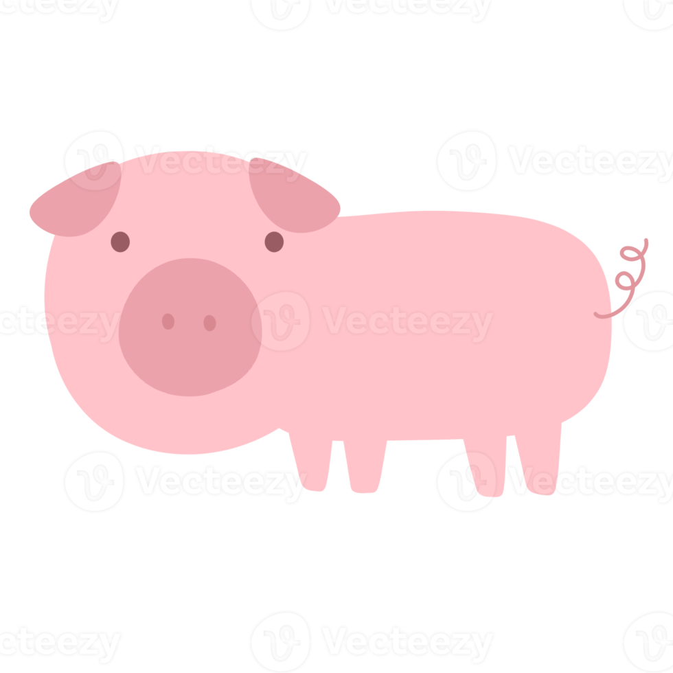 Pink pig cute png