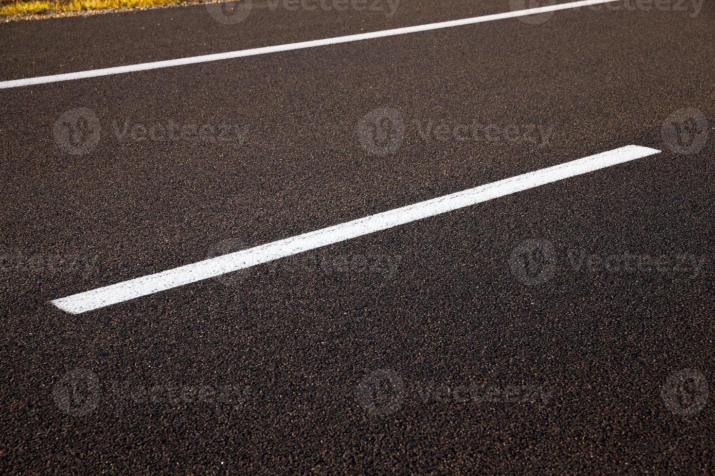 road markings   on  asphalt photo