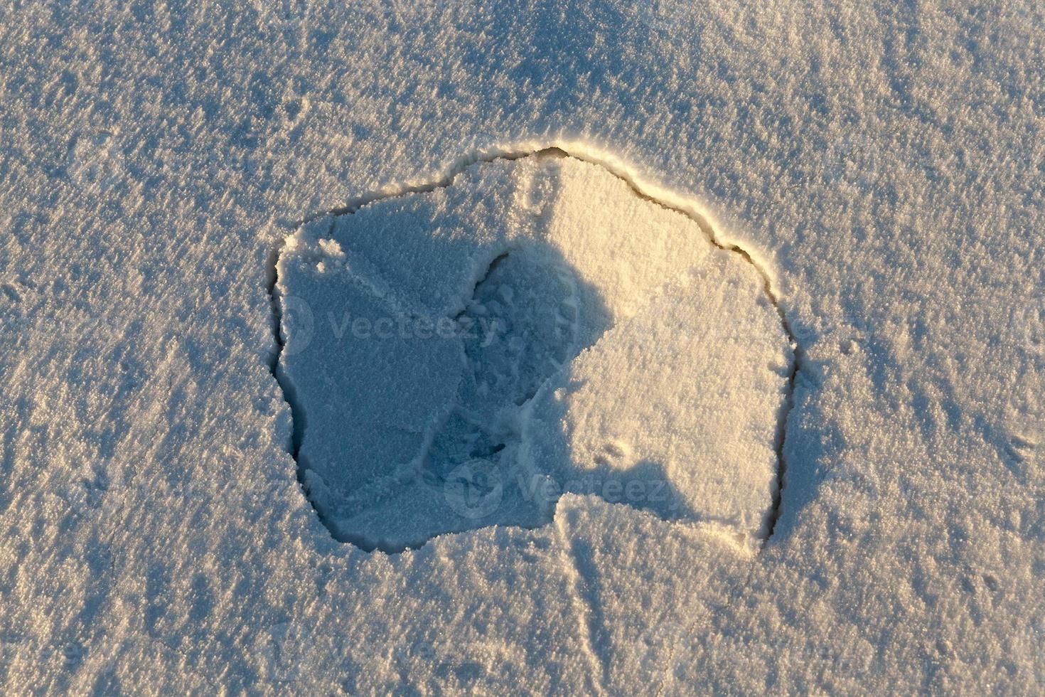 Snow drifts in winter photo