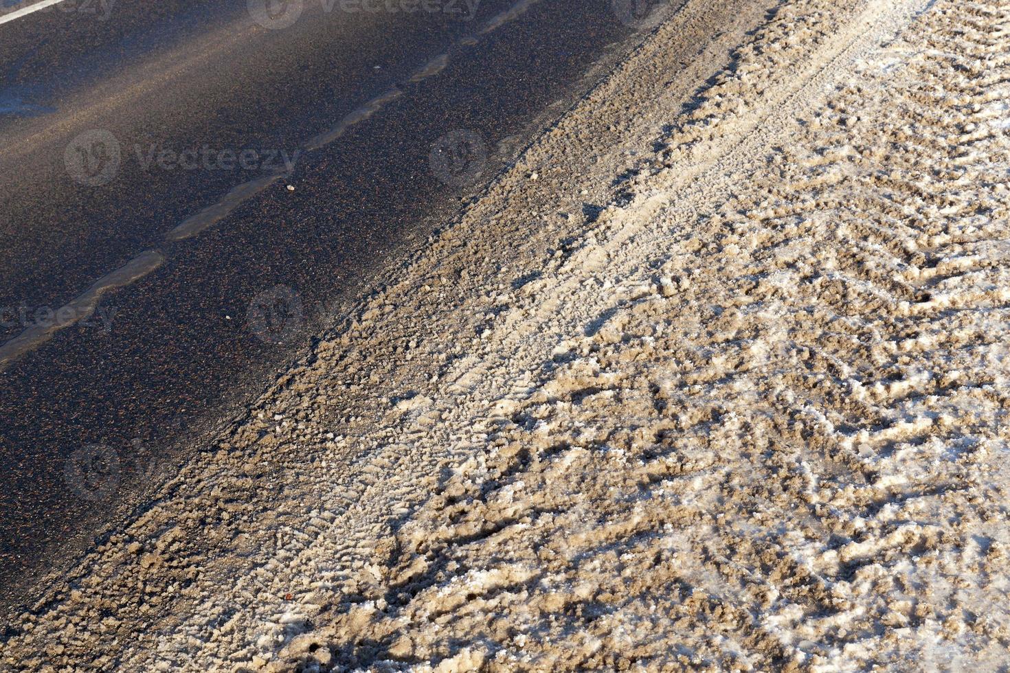 Traces on the snow photo