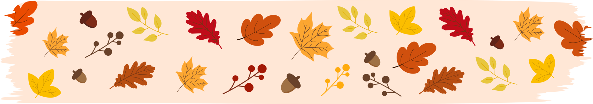 washi tape autumn seasonal with falling leaves, floral elements symbols png