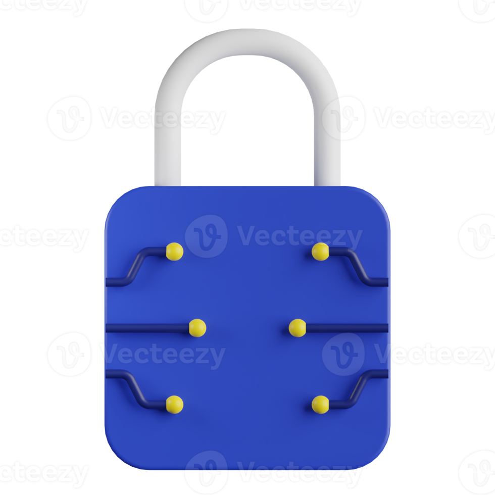 Cyber Security 3D Illustration png