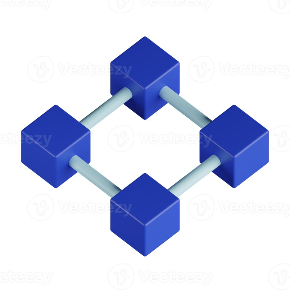 Blockchain Connection 3D Illustration png