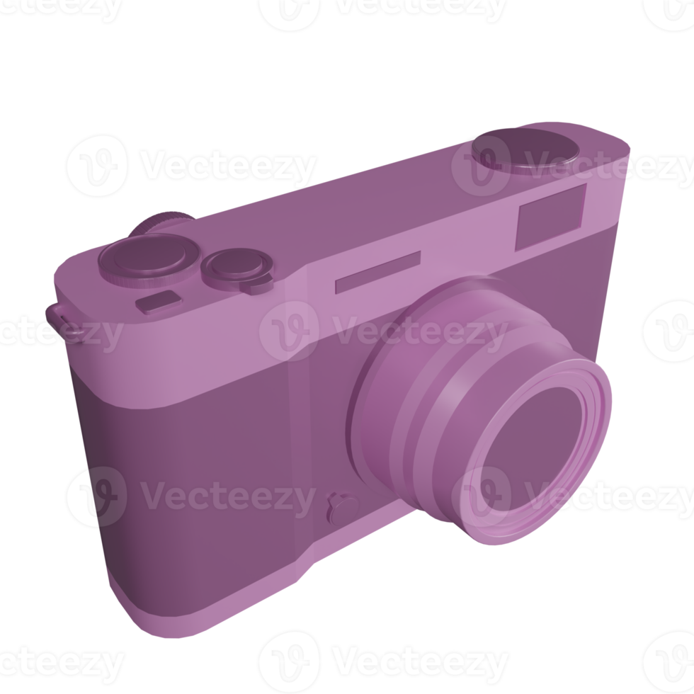 pink retro camera 3d png file