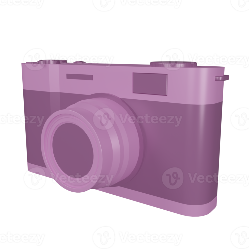 pink retro camera 3d png file