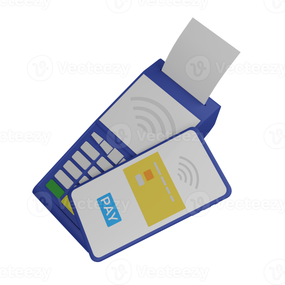 machine de paiement nfc 3d et smartphone. terminal pos, téléphone. terminal sans fil de paiement bancaire. png