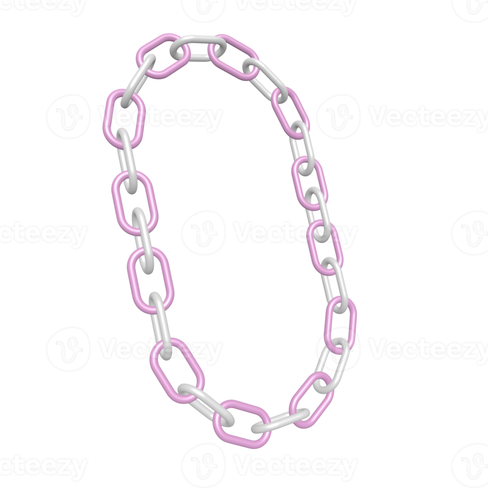 Plastic chain toy illustration 3D image transparent background png