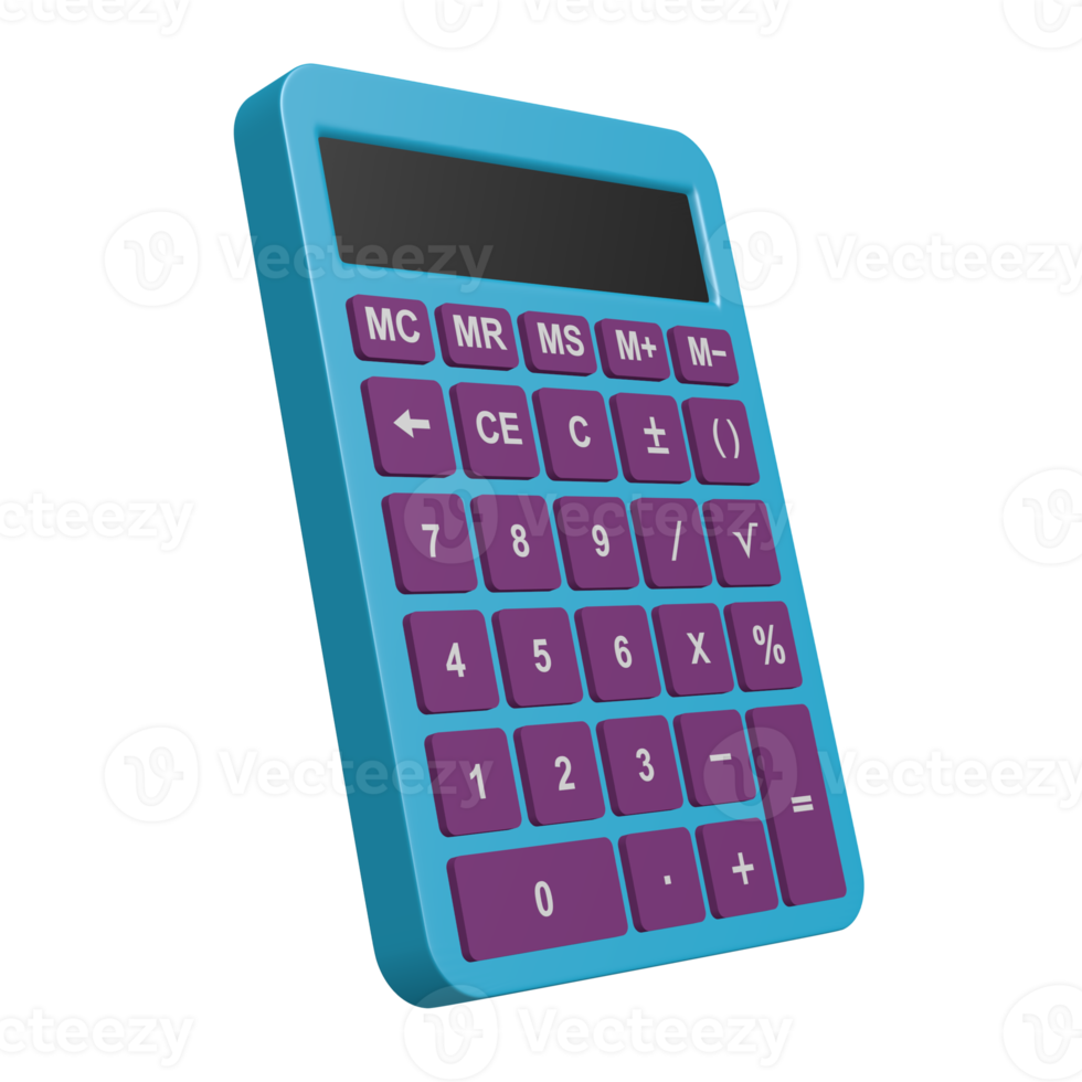 eenvoudige rekenmachine apparaat illustratie 3d afbeelding transparante achtergrond png