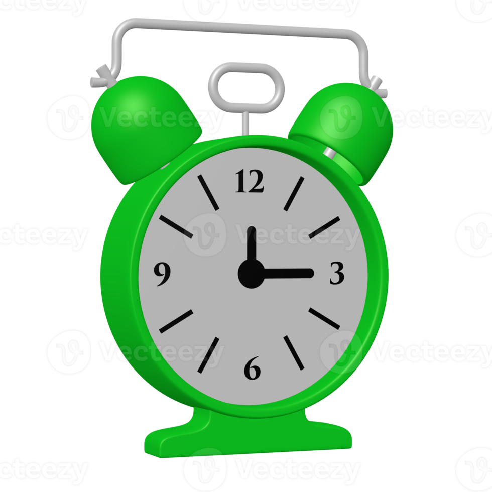 Alarm waker clock illustration 3D image isolated transparent background png