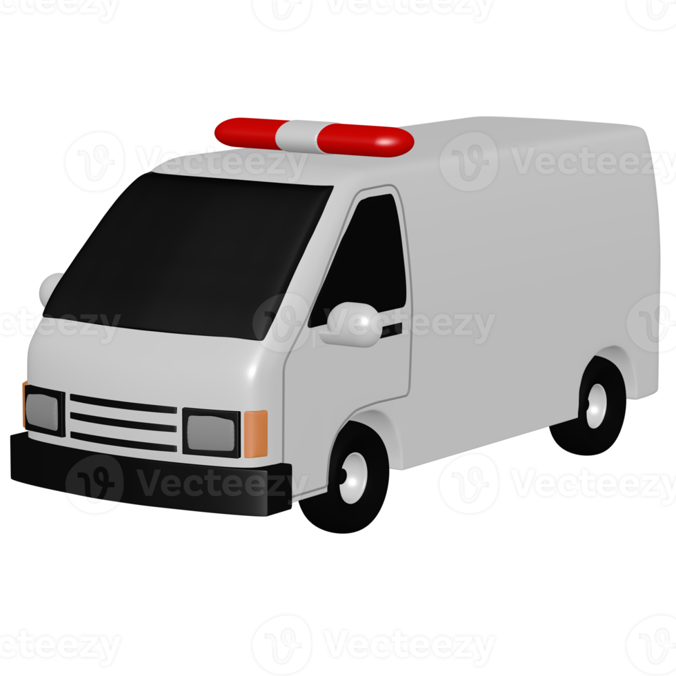 Ambulance vehicle illustration 3D image isolated transparent background png