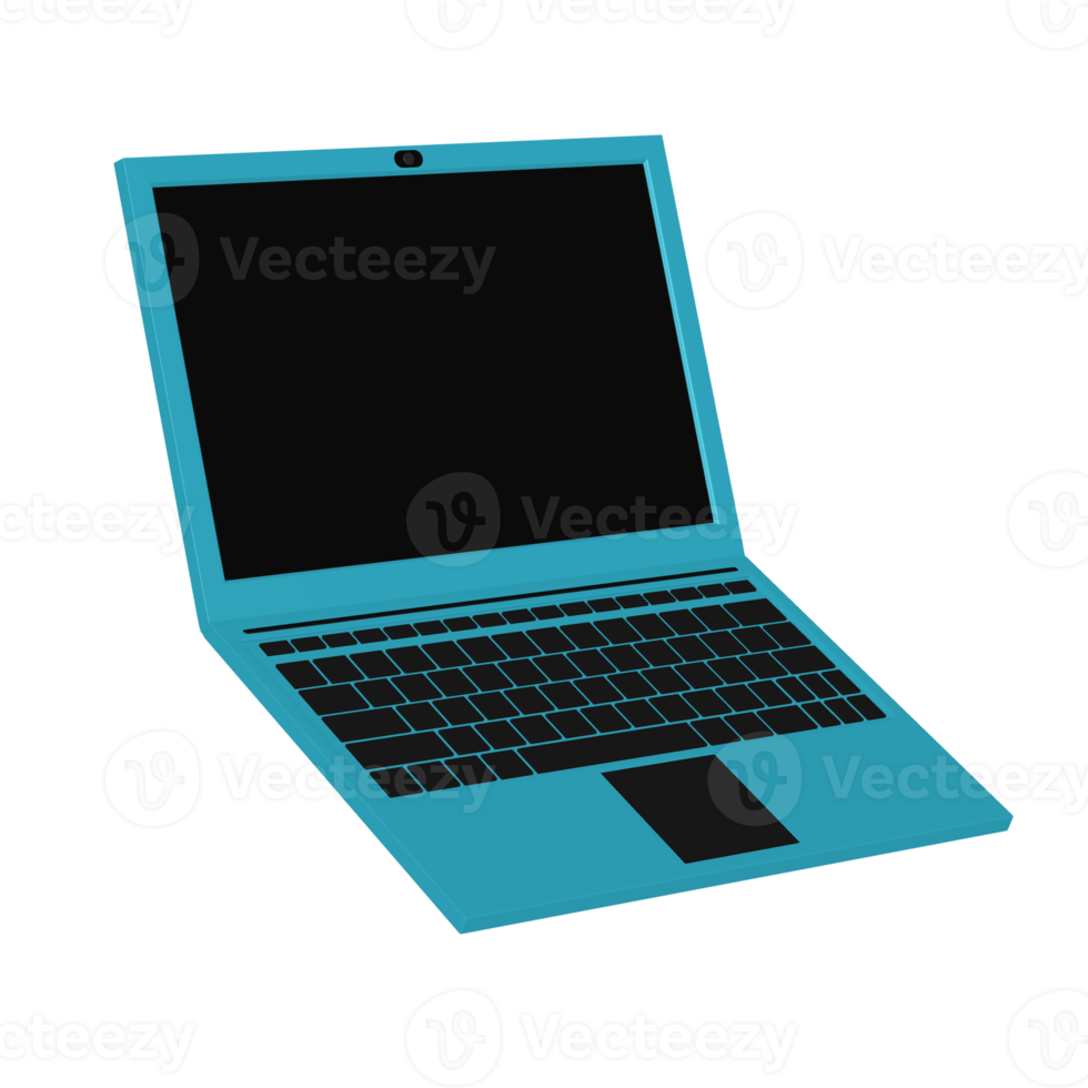 Laptop design illustration 3D image isolated transparent background png