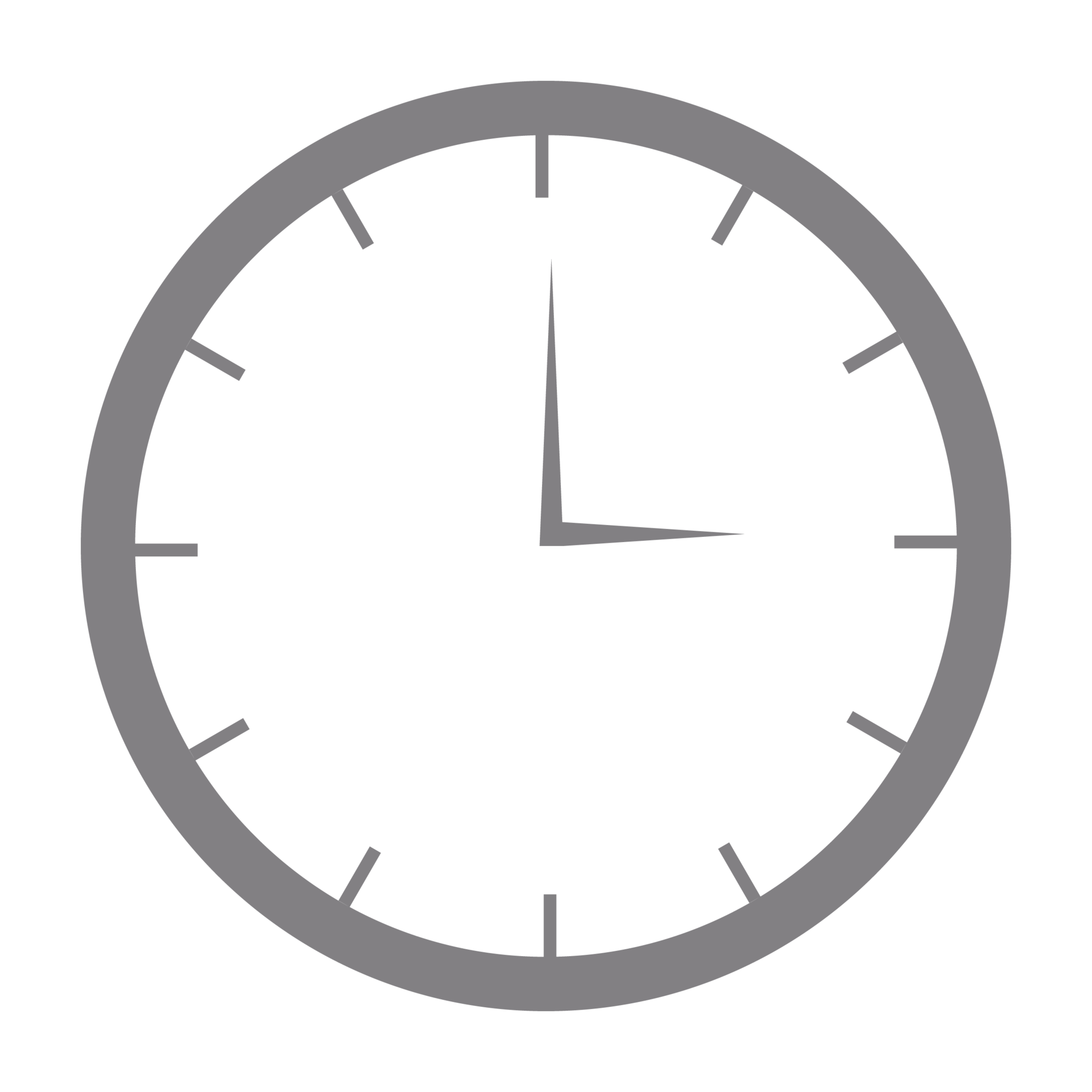Simple wall clock free png image. Gray color clock icon on a transparent background. 9665196 PNG