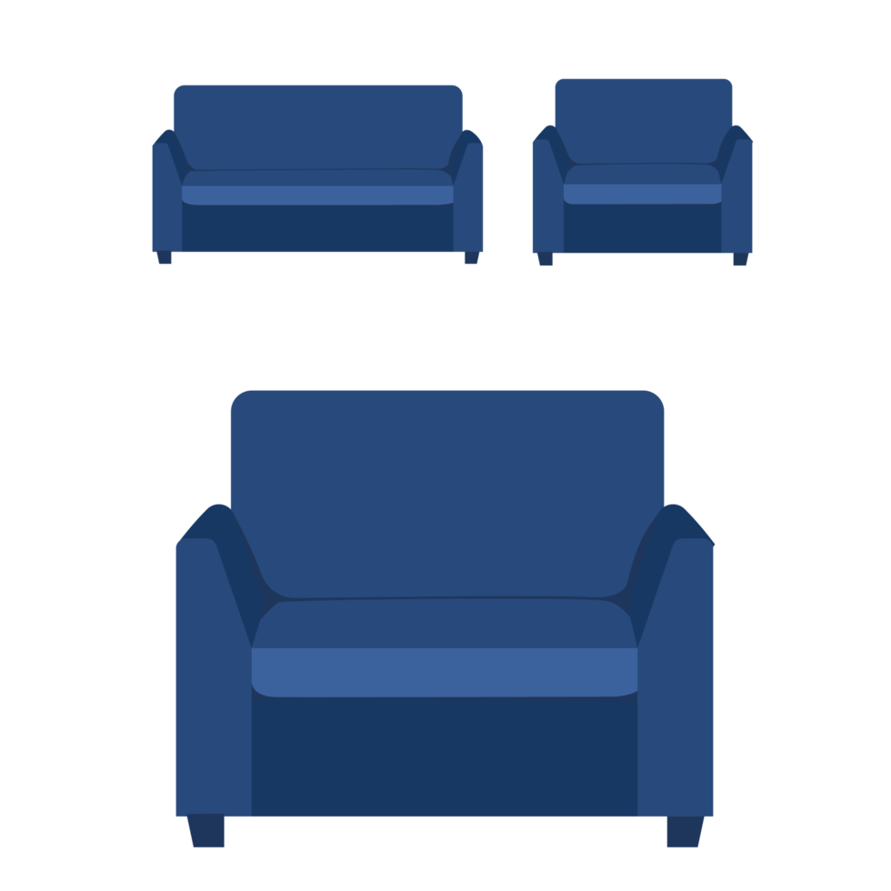 bank geïsoleerd op een witte achtergrond, meubelpictogram op een witte achtergrond, sofa meubel geïsoleerd png