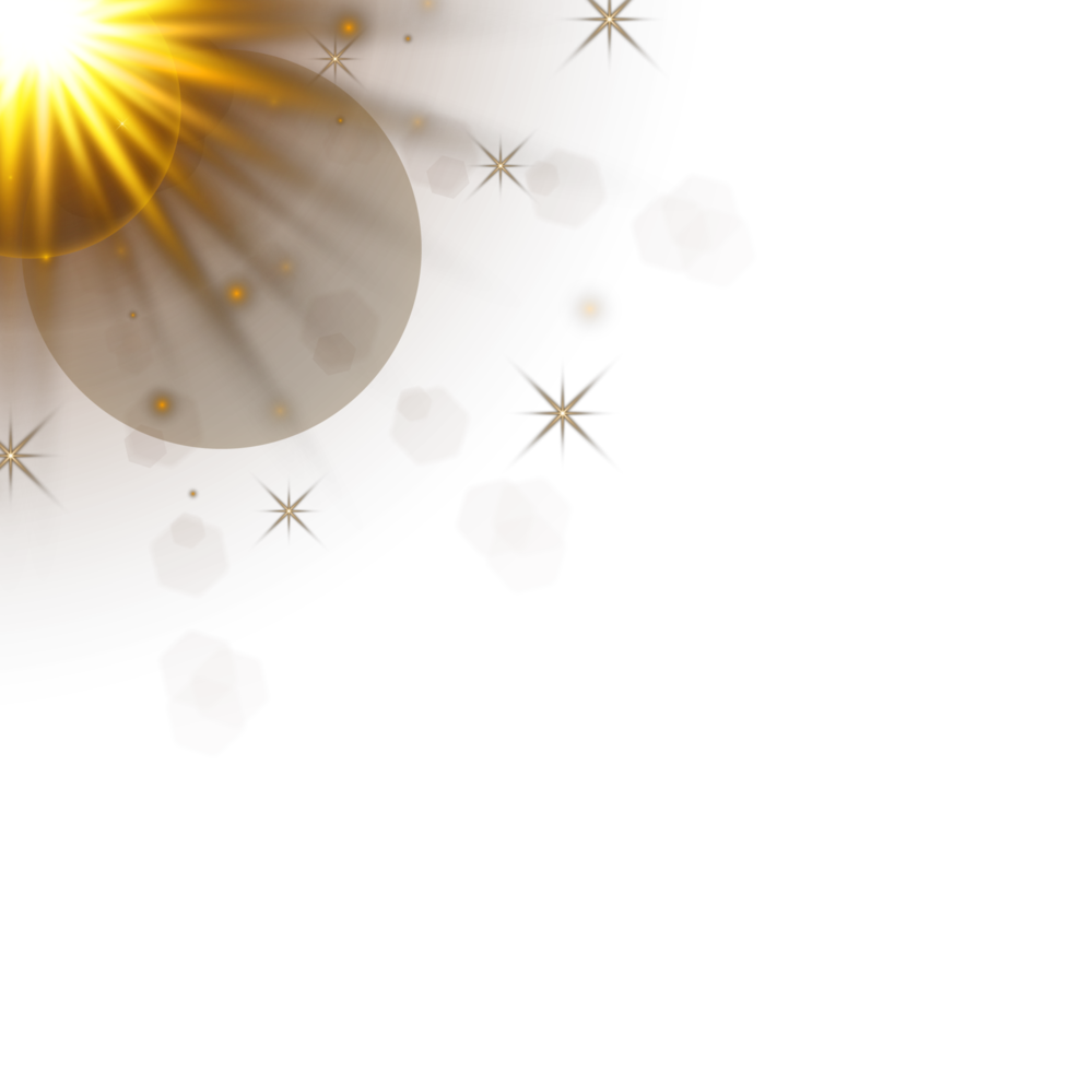 destello de lente con rayo de luz solar brillante sobre fondo oscuro. rayo de luz solar con destello de lente de estrella brillante. efecto de luz de destello de lente especial de luz solar vectorial. el sol parpadea con rayos y un foco brillante. png