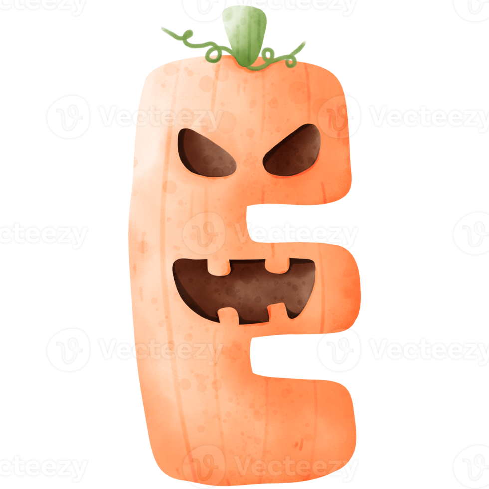 watercolor pumpkin letter png